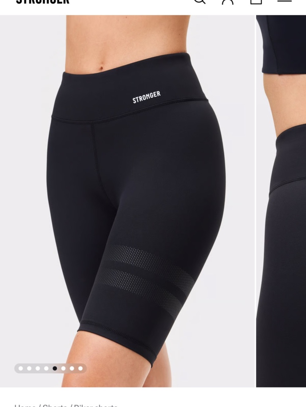 STRONGER Black High-Rise Bike Shorts